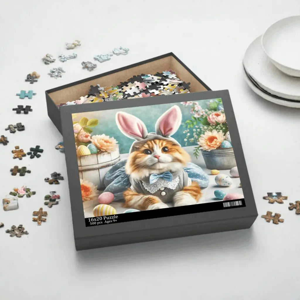 Maine Coon Cat Easter Bunny Puzzle (120, 252, 500-Piece) - Puzzle