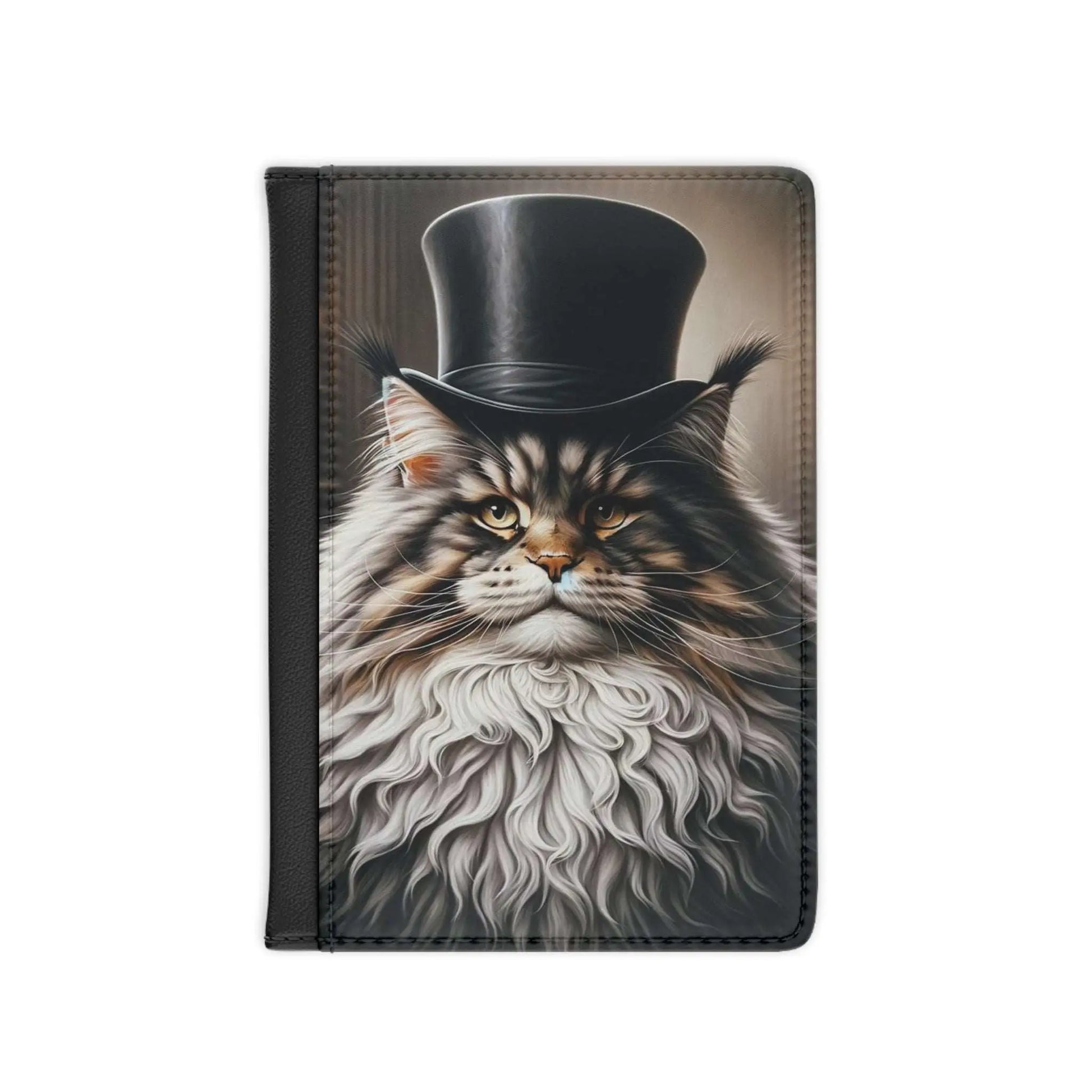 Maine Coon Cat in a Top Hat - Passport Cover - Accessories