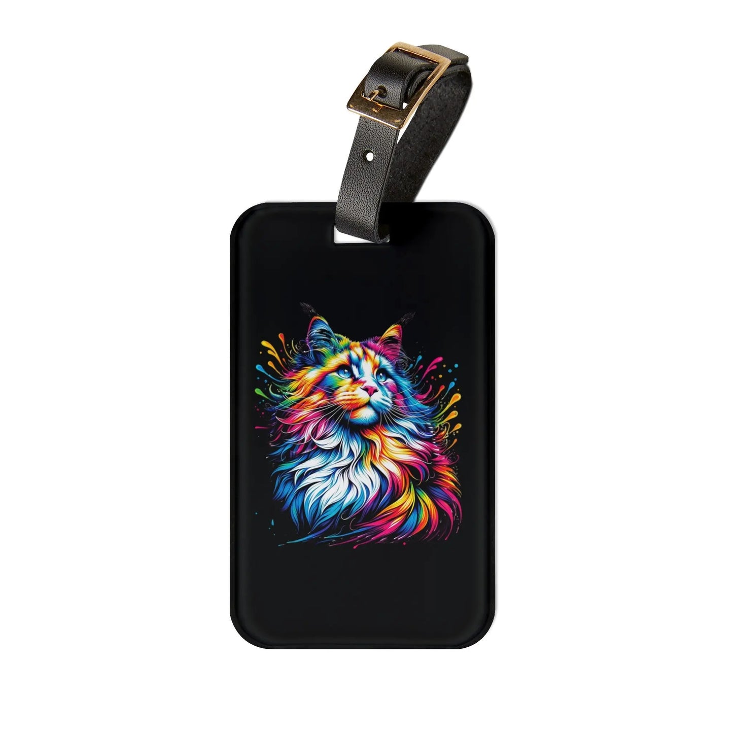 Maine Coon Rainbow Drops - Cat Lover Graphic - Luggage Tag - Accessories