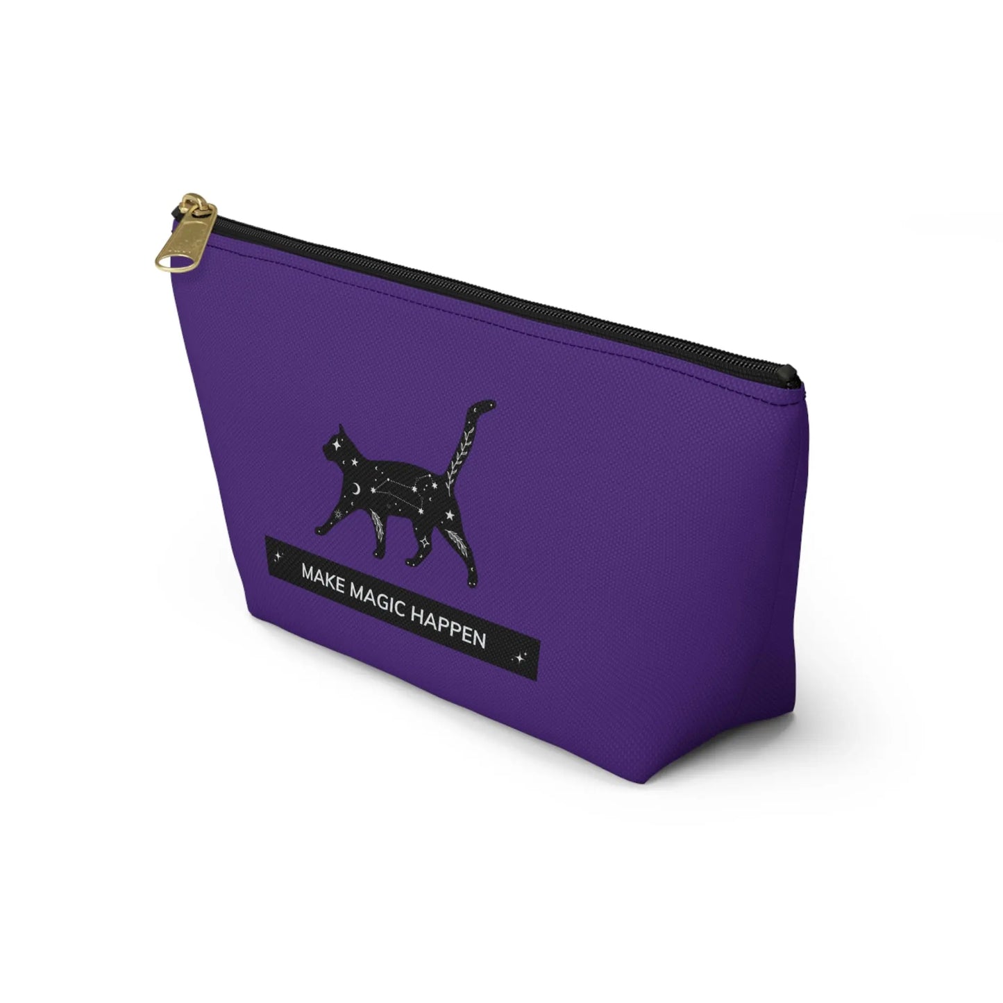 Make Magic Happen - Accessory Pouch - Black Cat - Purple Bag - Bags