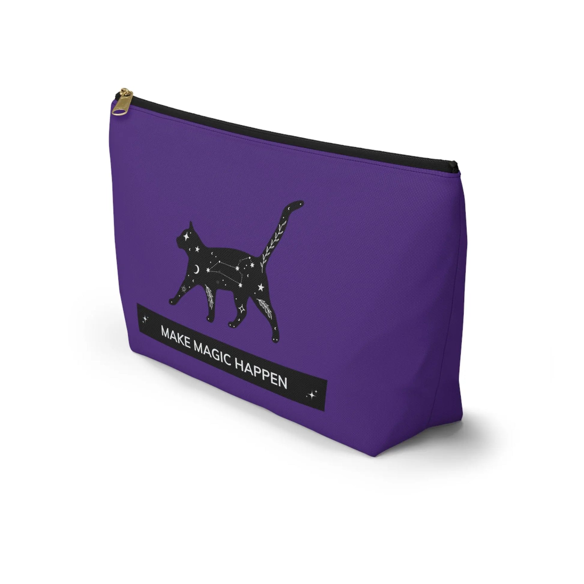 Make Magic Happen - Accessory Pouch - Black Cat - Purple Bag - Bags