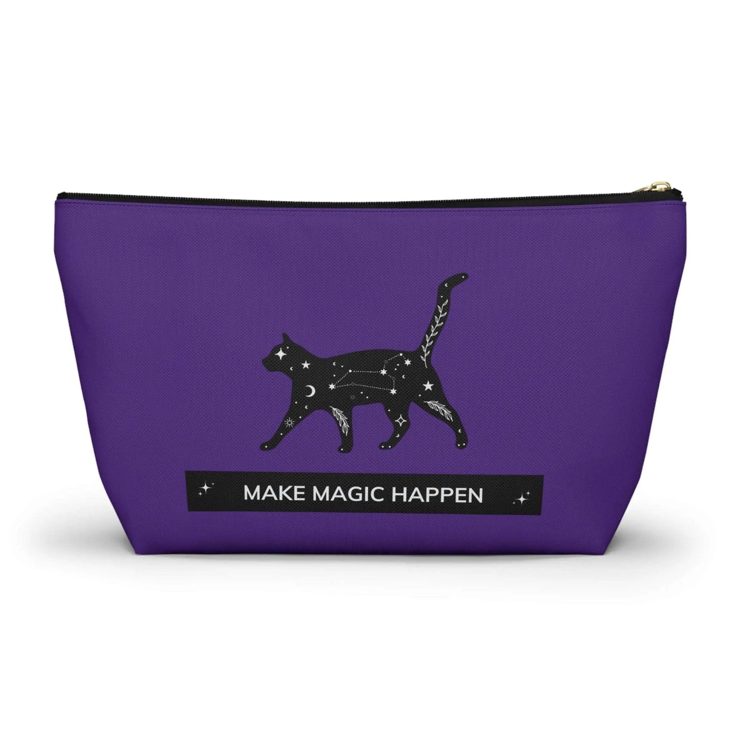 Make Magic Happen - Accessory Pouch - Black Cat - Purple Bag - Bags