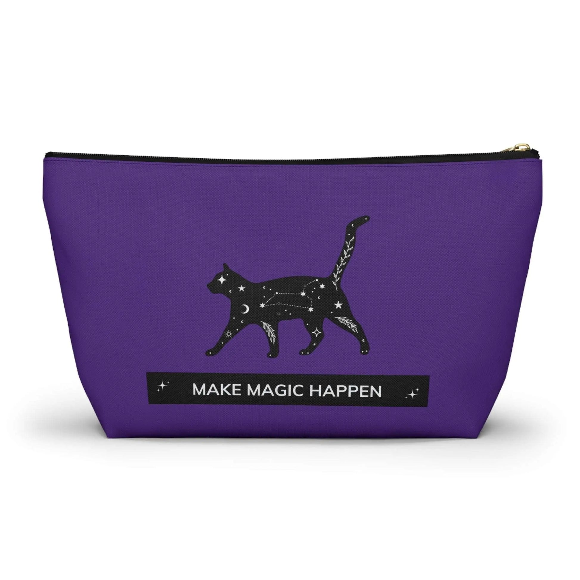 Make Magic Happen - Accessory Pouch - Black Cat - Purple Bag - Bags