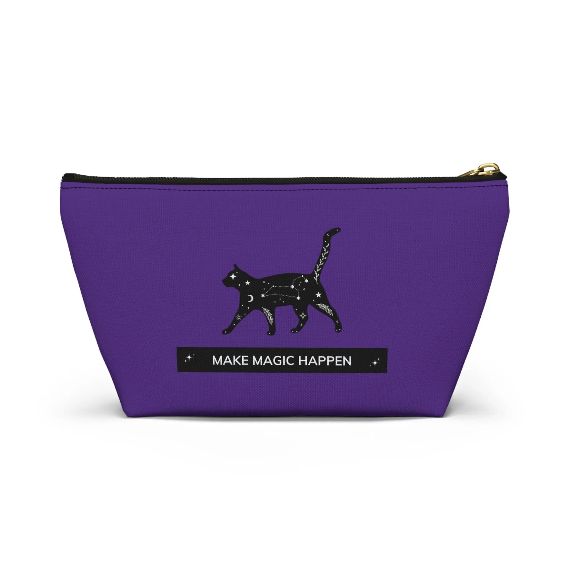 Make Magic Happen - Accessory Pouch - Black Cat - Purple Bag - Bags