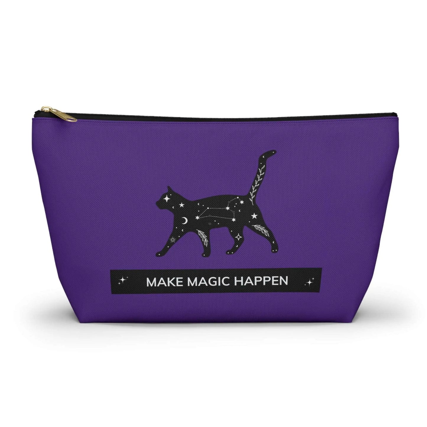 Make Magic Happen - Accessory Pouch - Black Cat - Purple Bag - Bags