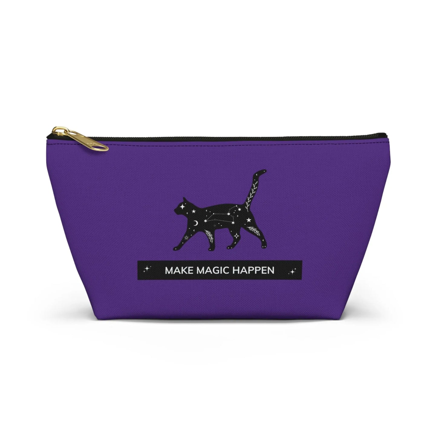 Make Magic Happen - Accessory Pouch - Black Cat - Purple Bag - Bags