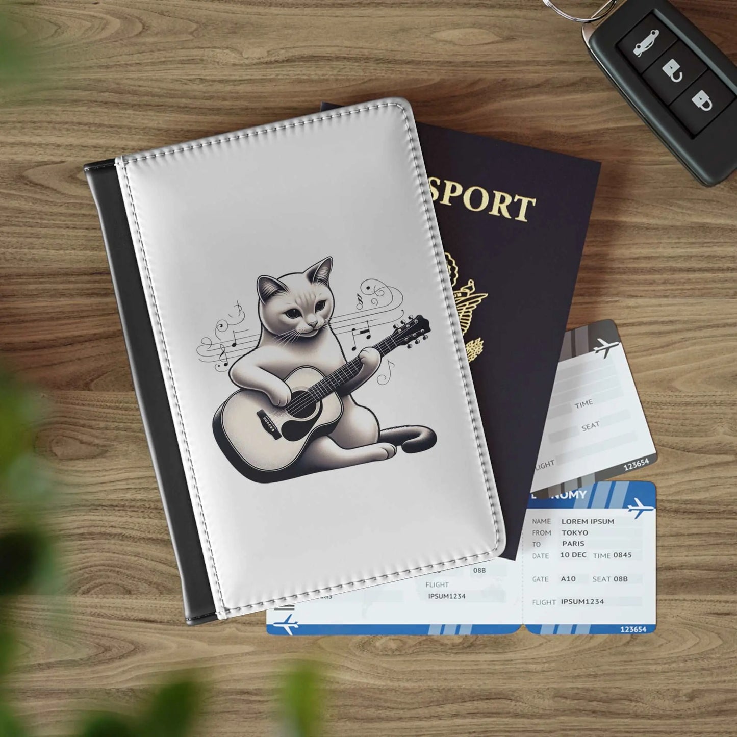 Musical Cat Lover Graphic - Passport Cover - Travel Accessory - Accessories