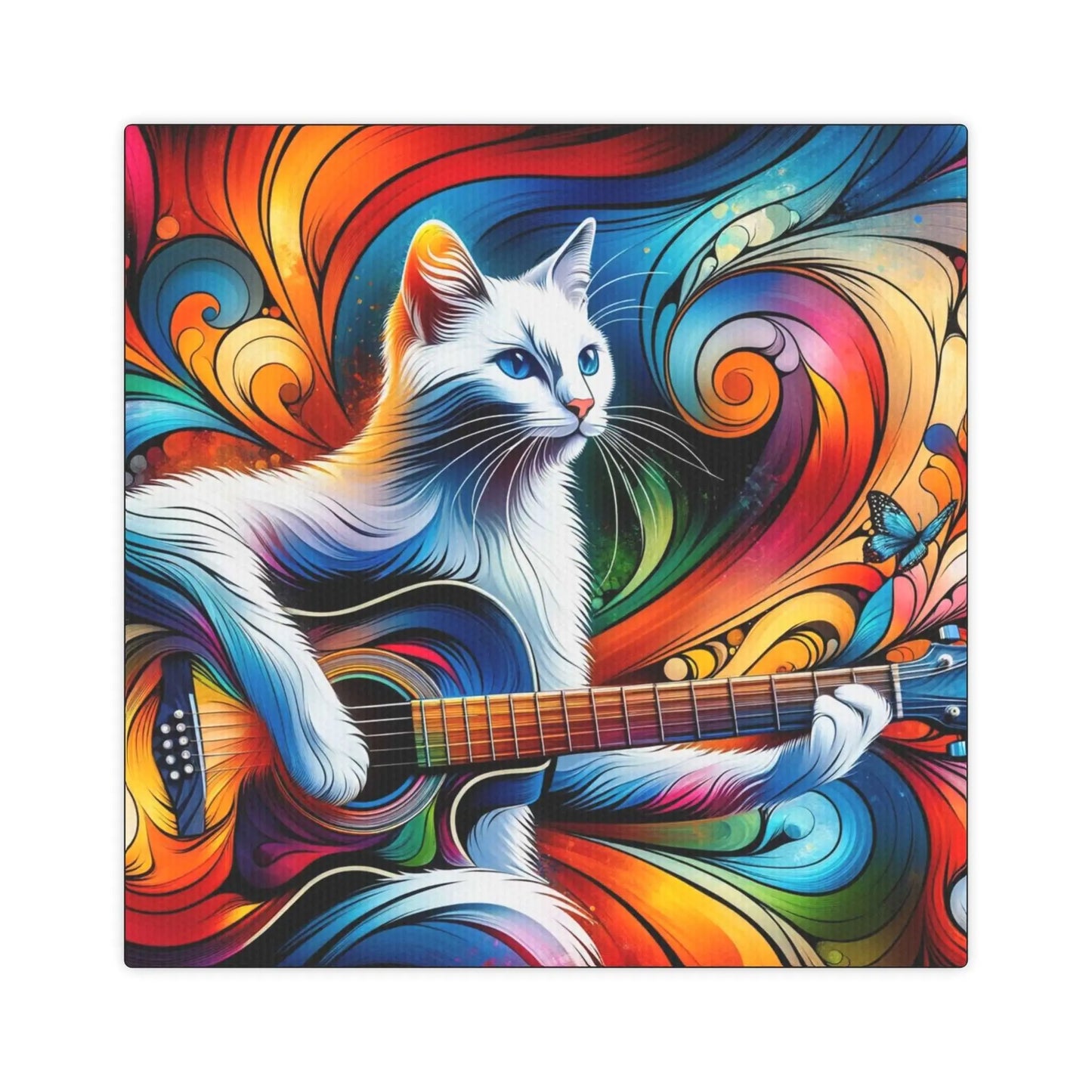 Musical Kaleidoscope Cat - Wall Art Decor - Cat Lover - Canvas