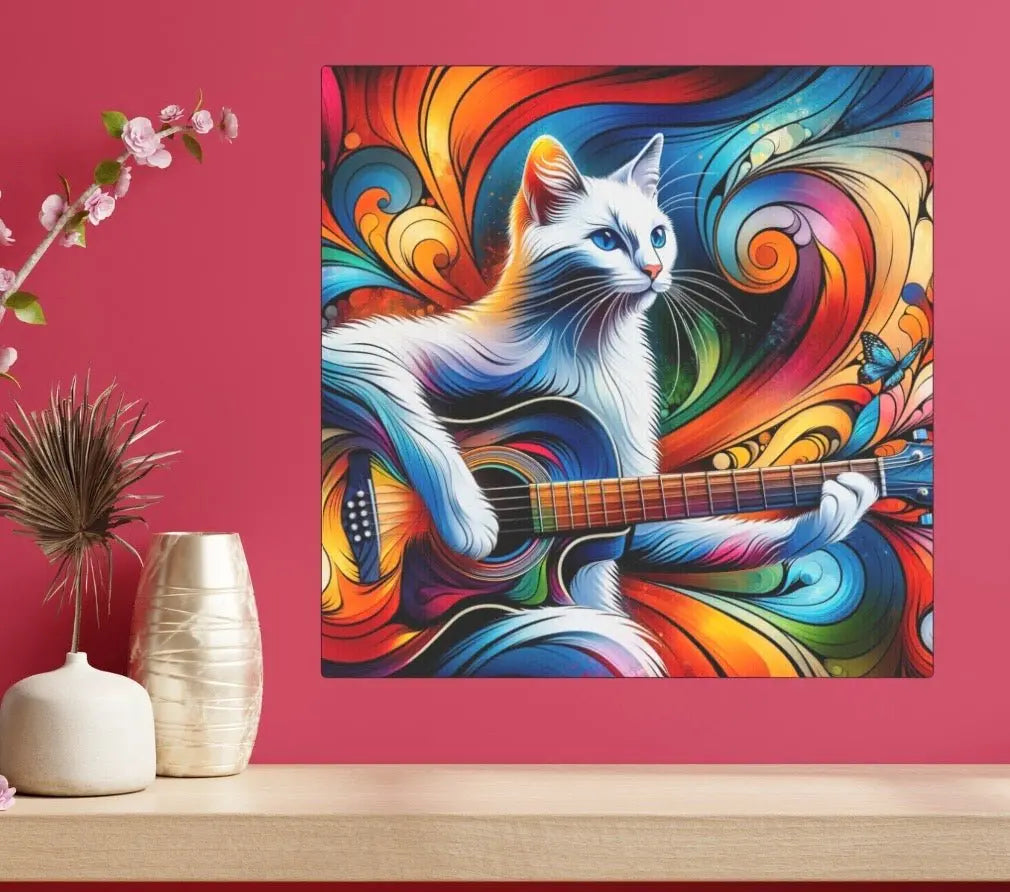 Musical Kaleidoscope Cat - Wall Art Decor - Cat Lover - Canvas