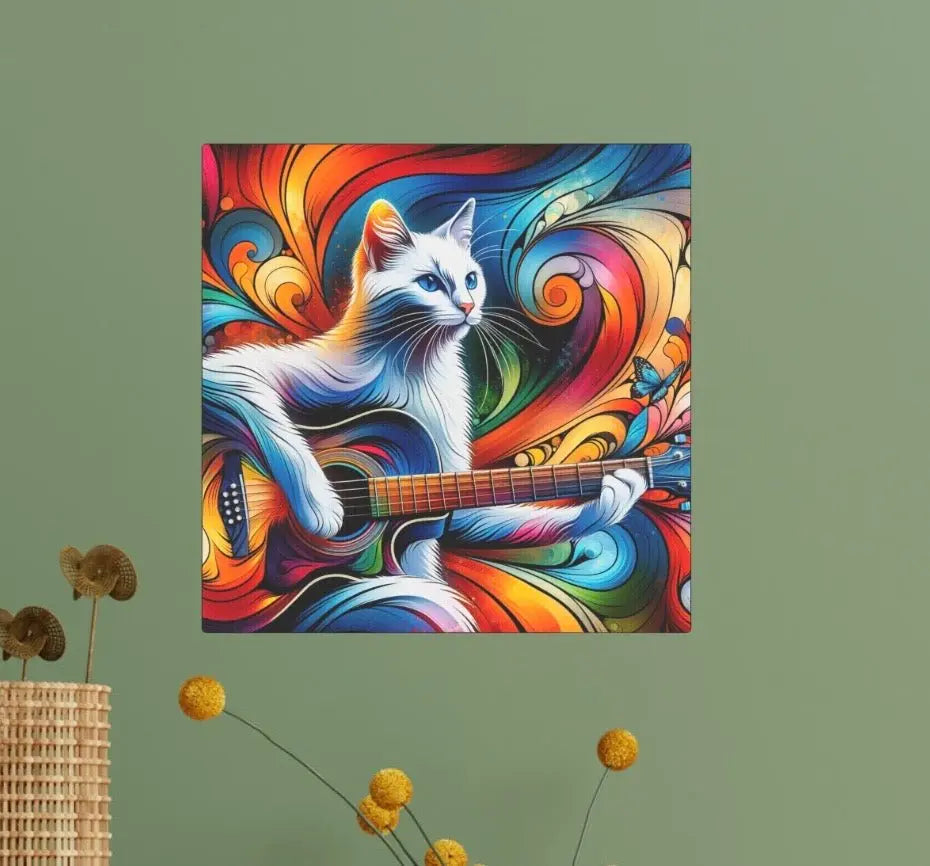 Musical Kaleidoscope Cat - Wall Art Decor - Cat Lover - Canvas