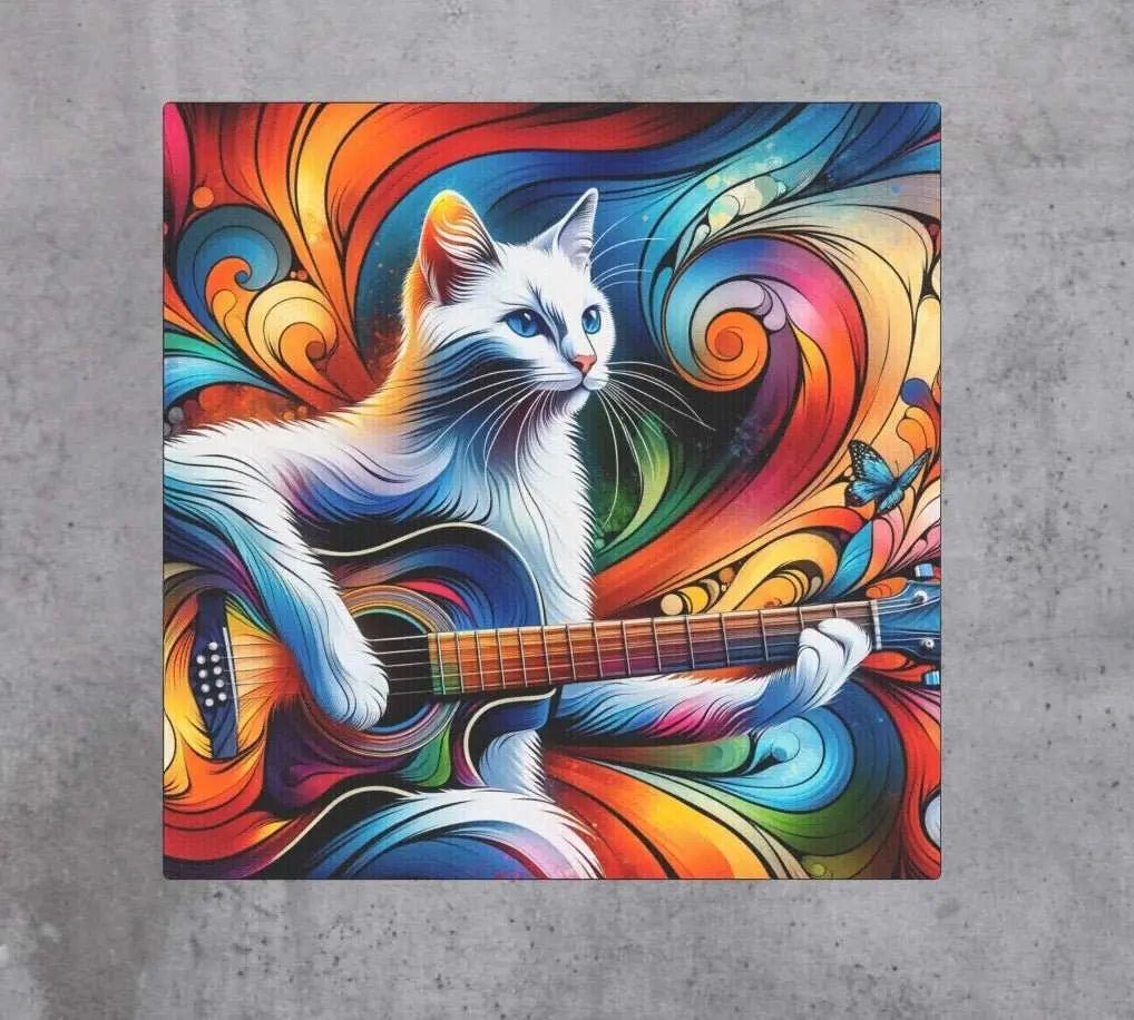 Musical Kaleidoscope Cat - Wall Art Decor - Cat Lover - Canvas