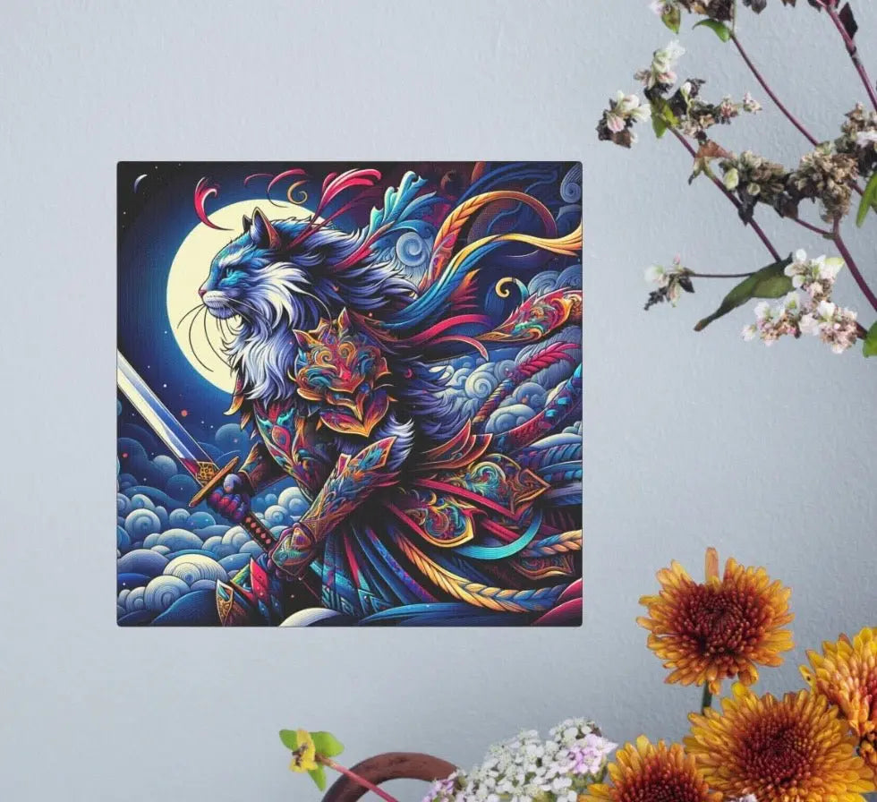 Night Warrior Wall Art - Cat Lover Decor - Canvas