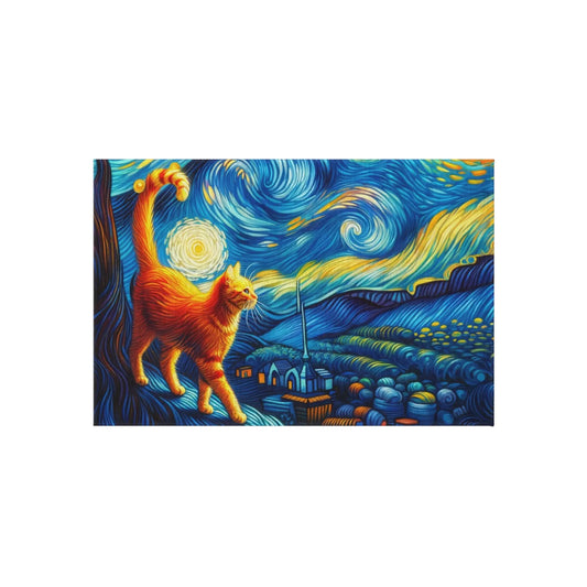 Orange Cat Starry Night - Indoor/Outdoor Rug - Home Decor