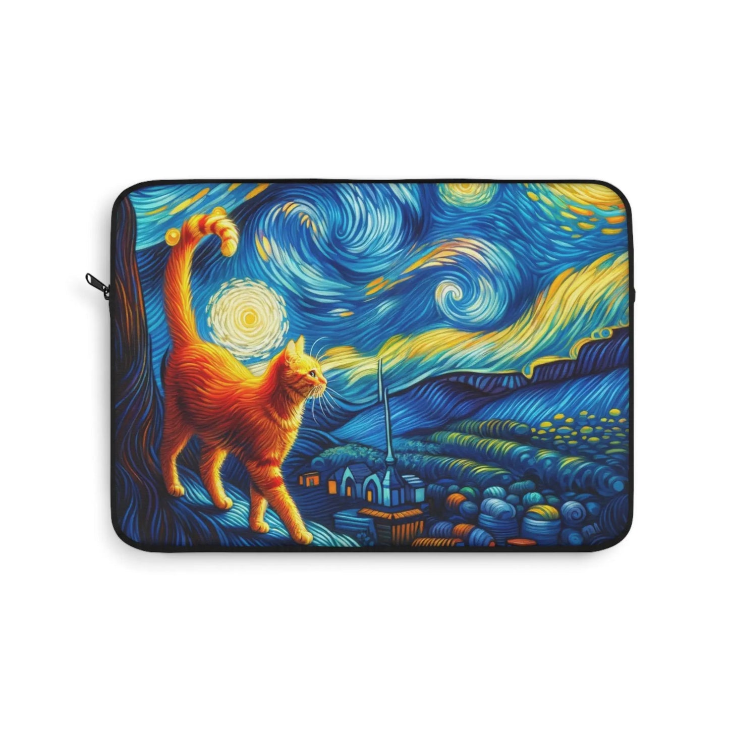 Orange Cat Starry Night - Laptop Sleeve - Laptop Sleeve