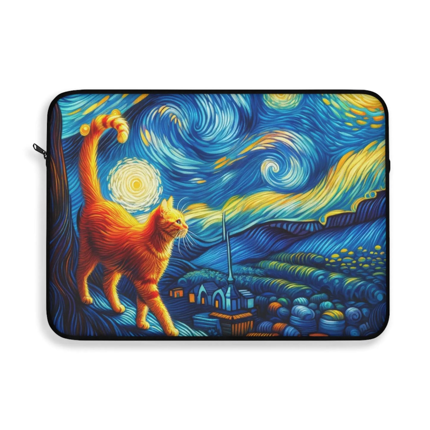 Orange Cat Starry Night - Laptop Sleeve - Laptop Sleeve