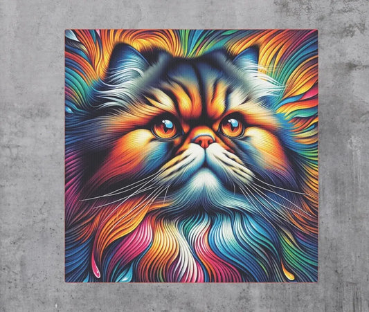 Persian Colorful Cat Lover - Wall Art Decor - Canvas