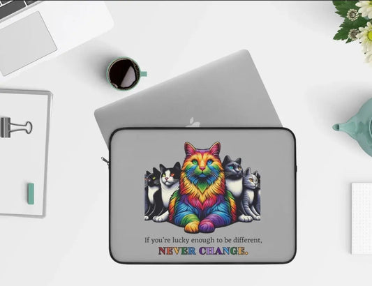 Pride Cat Graphic - Laptop Sleeve - Travel Accessory - Laptop Sleeve