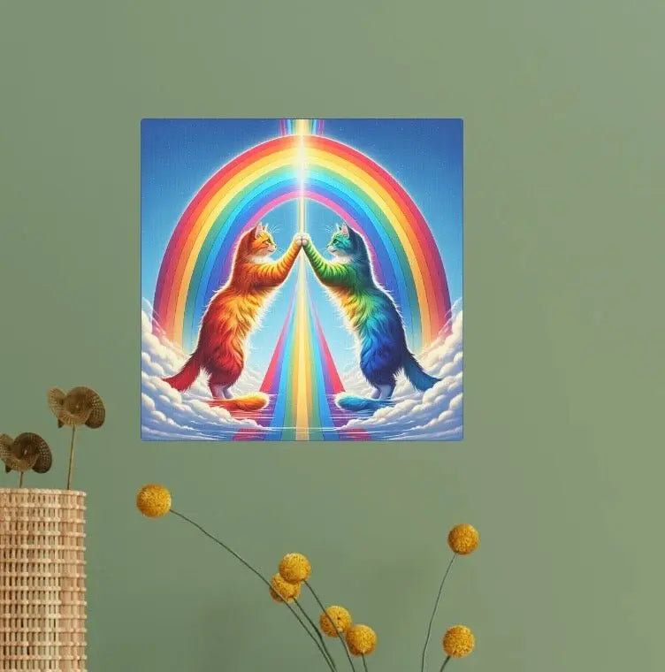 Rainbow Connection - Cat Lover - Wall Art Decor - Canvas