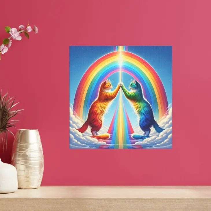 Rainbow Connection - Cat Lover - Wall Art Decor - Canvas