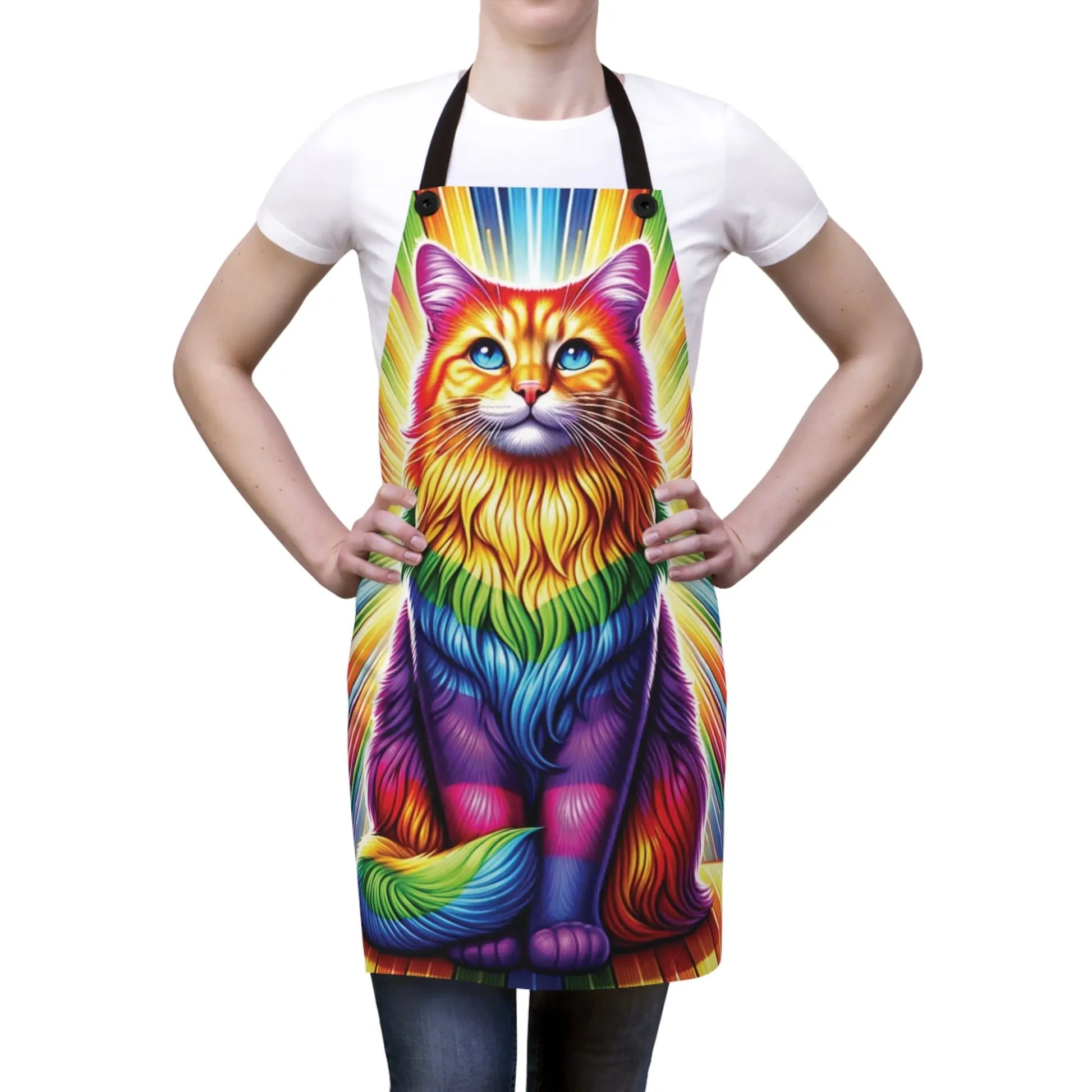 Rainbow Fluffy Cat - Apron - Accessories