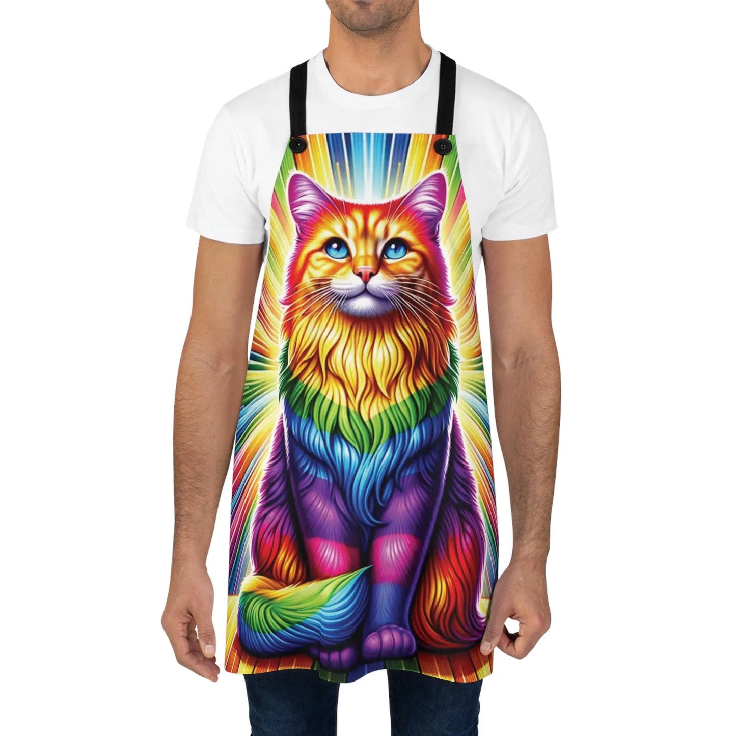 Rainbow Fluffy Cat - Apron - Accessories