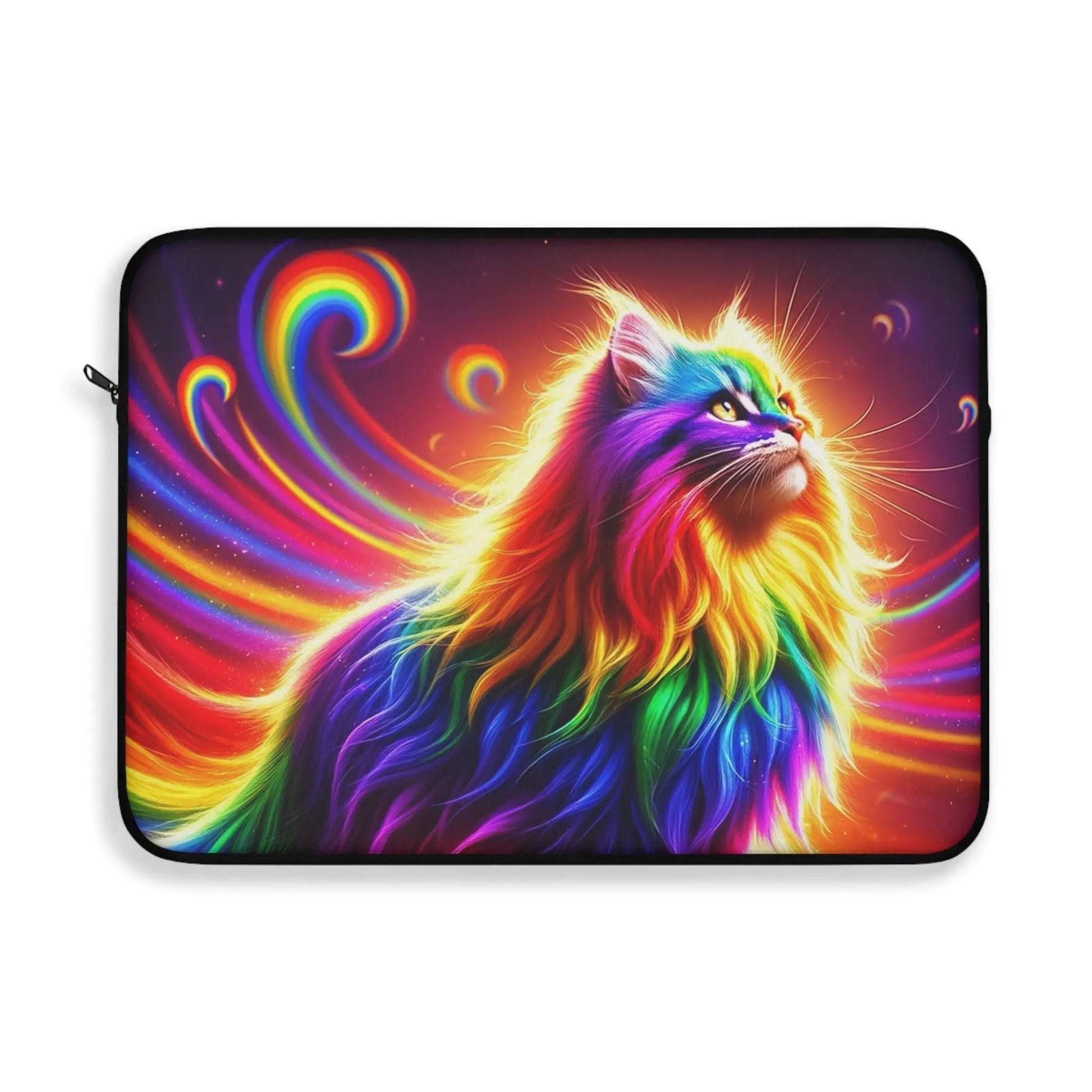Rainbow Fluffy Cat - Laptop Cover - Laptop Sleeve