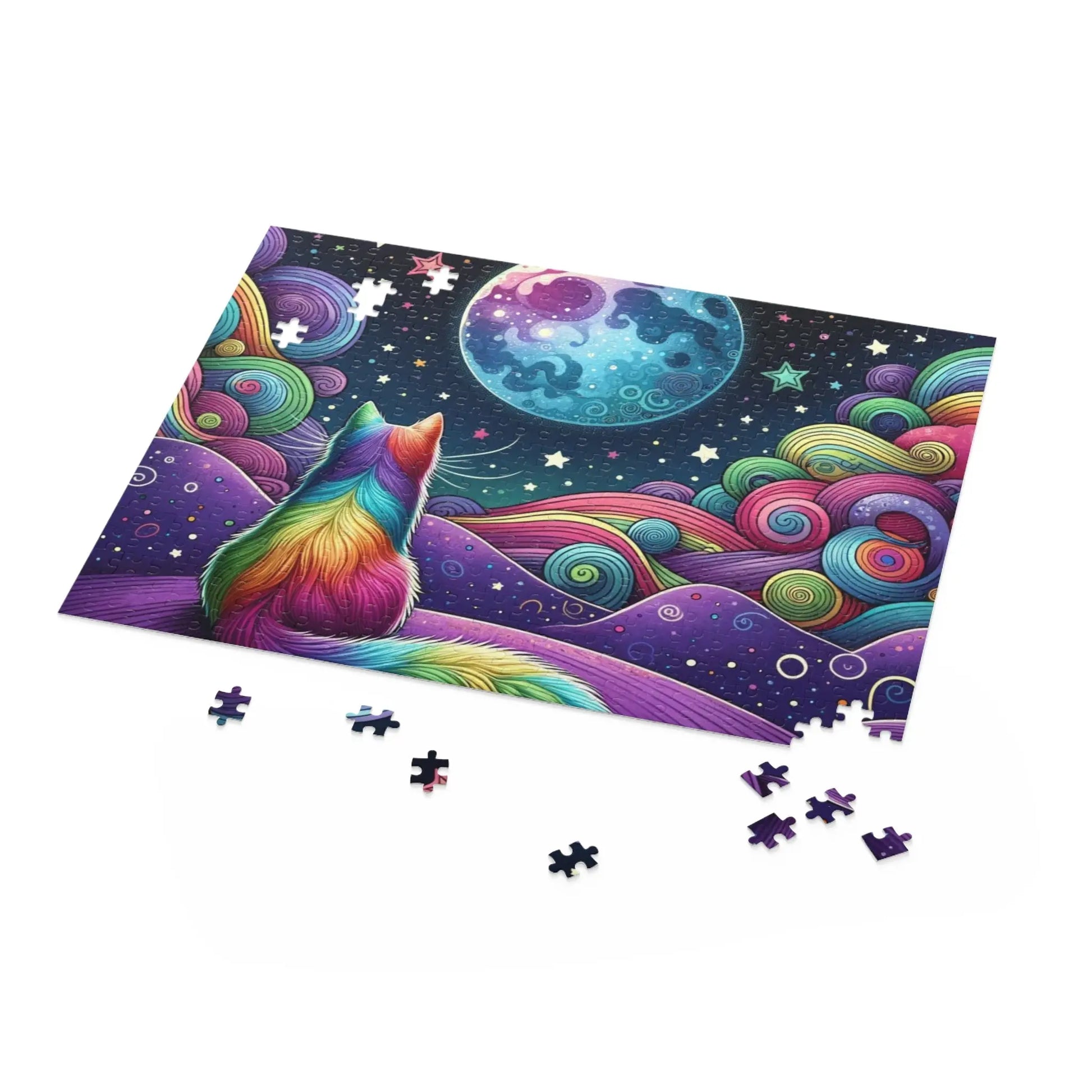 Rainbow Moon Cat Lover - Puzzle (120, 252, 500-Piece) - Puzzle