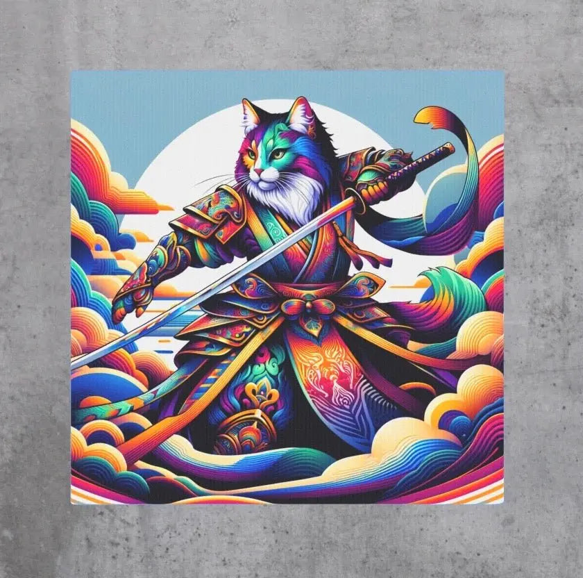 Sky Warrior Wall Art - Cat Lover Decor - Canvas