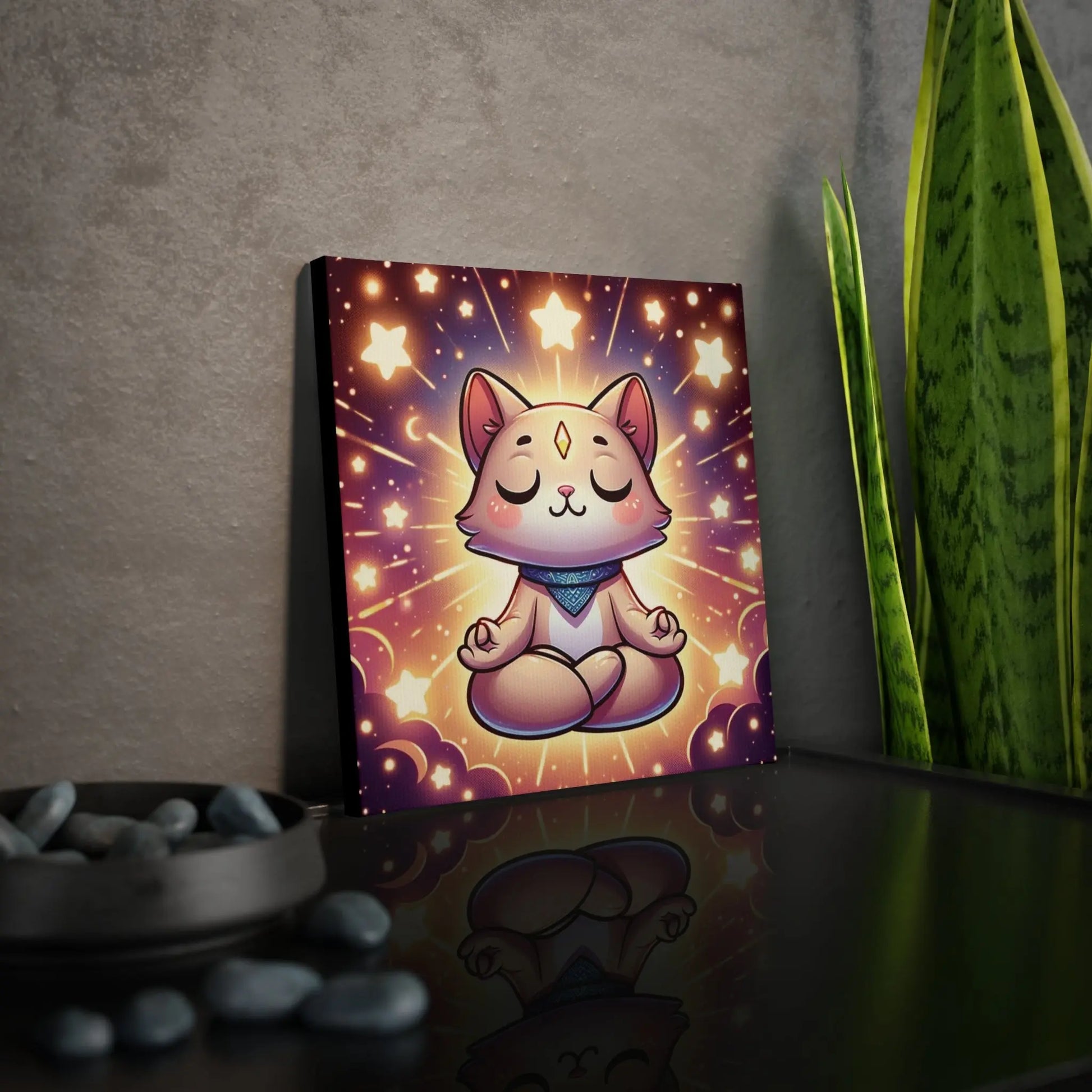 Star Cat Meditation - Wall Art Decor - Canvas