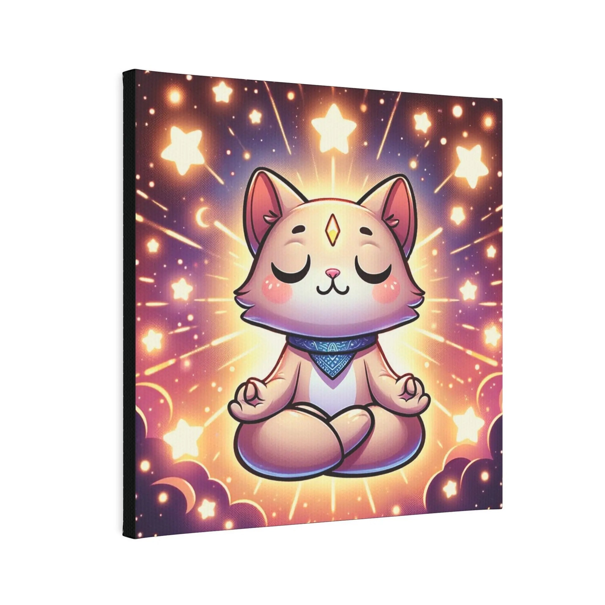 Star Cat Meditation - Wall Art Decor - Canvas