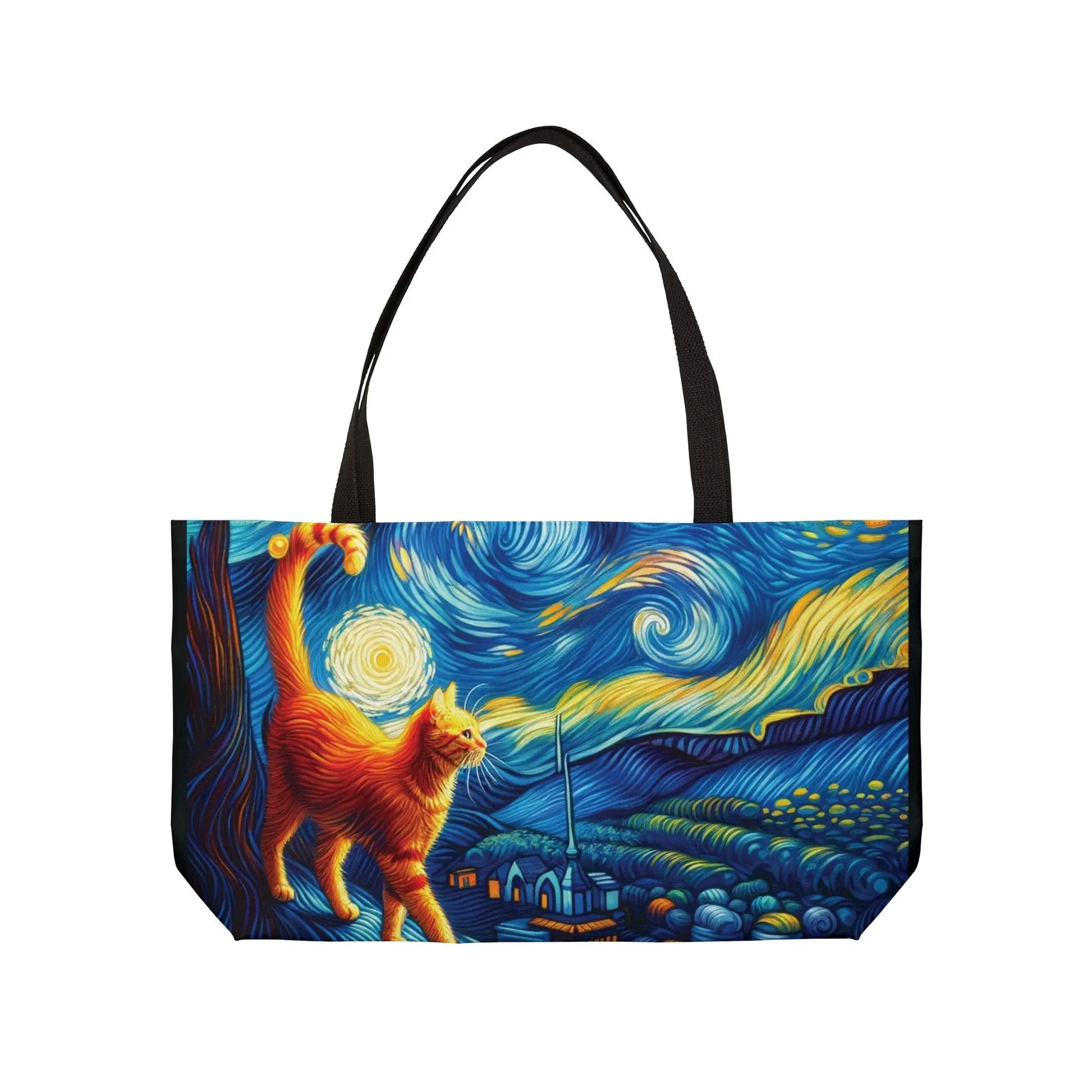 Starry Night Orange Cat - Weekender Tote Bag - Bags