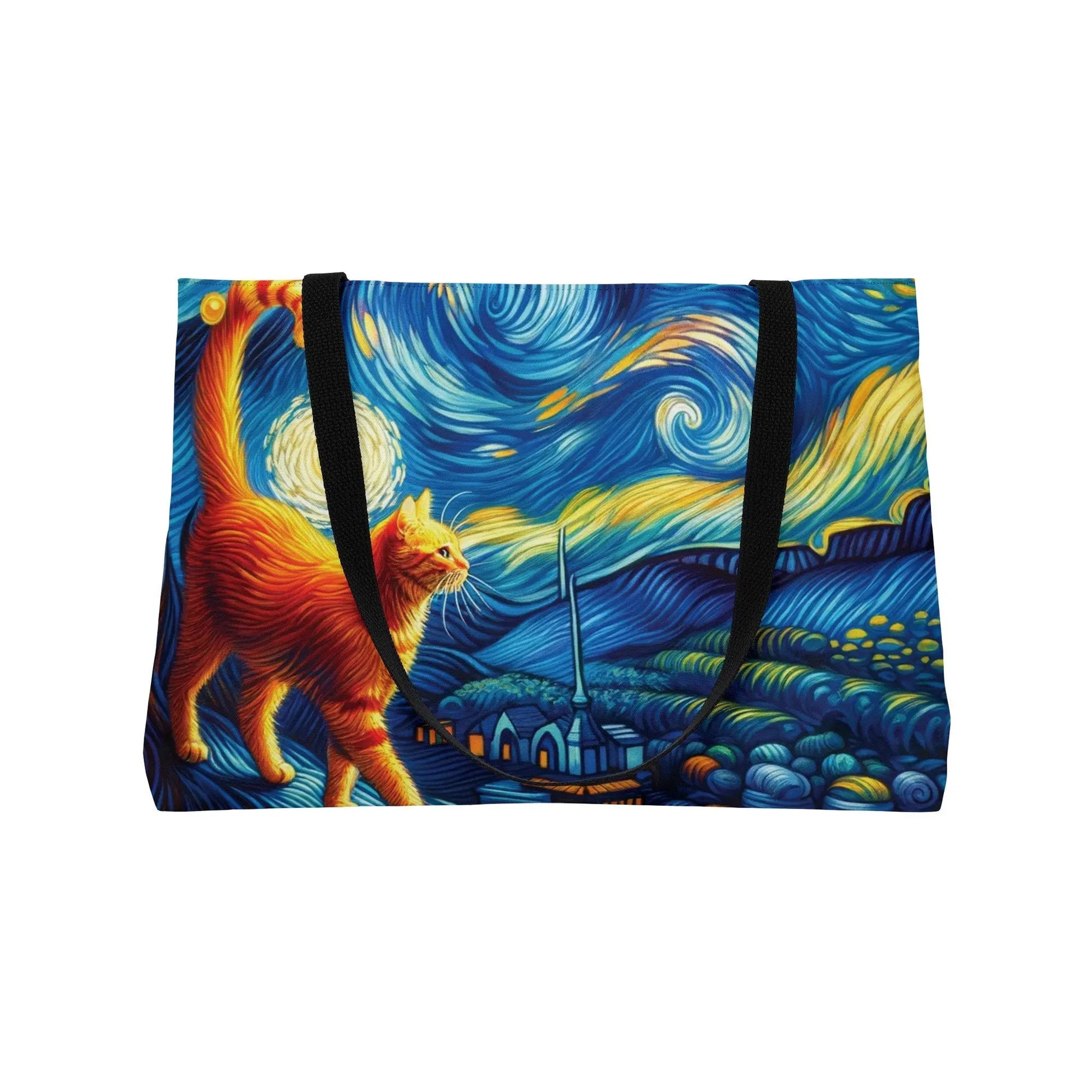 Starry Night Orange Cat - Weekender Tote Bag - Bags