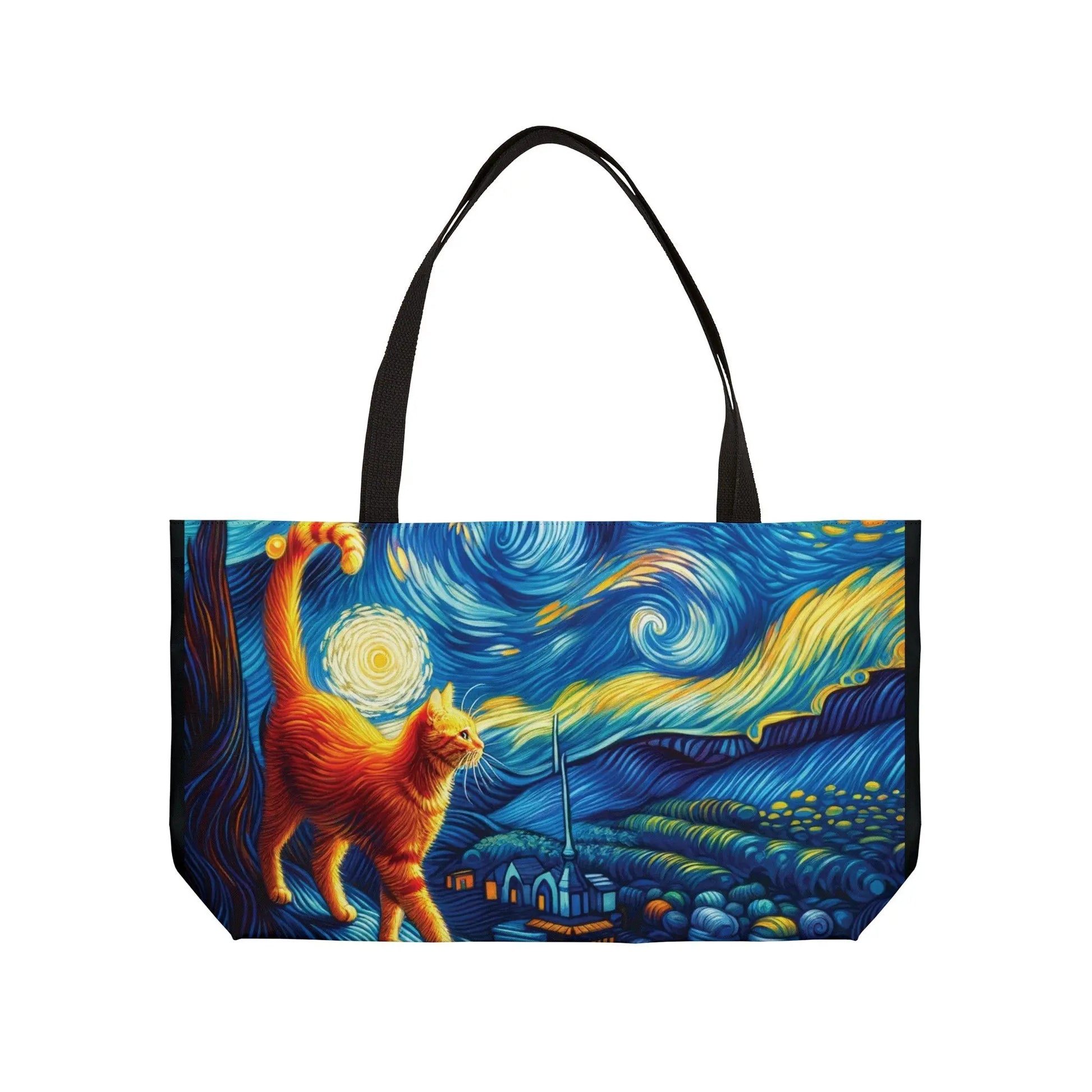 Starry Night Orange Cat - Weekender Tote Bag - Bags