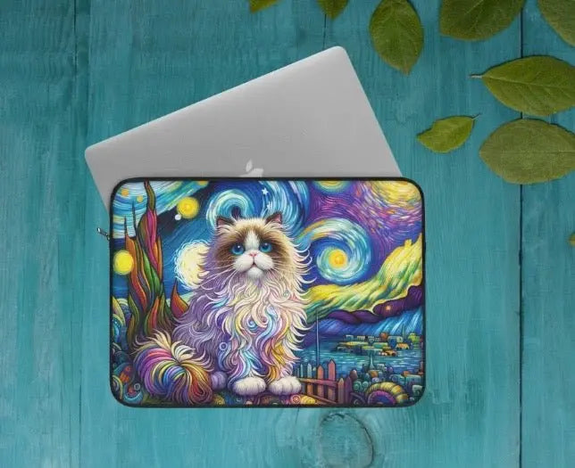 Starry Night Rag Doll Cat Lover - Laptop Sleeve - Laptop Sleeve