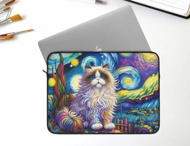 Starry Night Rag Doll Cat Lover - Laptop Sleeve - Laptop Sleeve