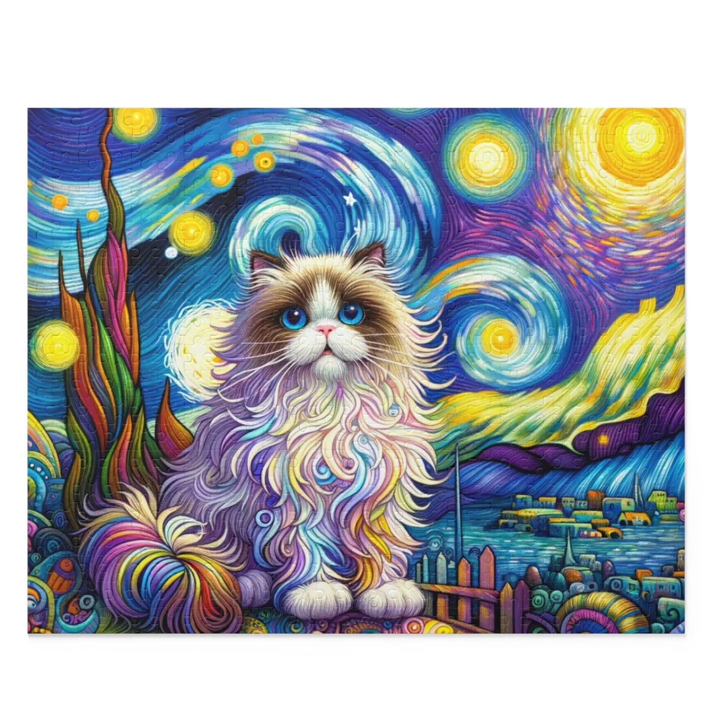 Starry Night Rag Doll Cat Lover - Puzzle (120, 252, 500-Piece) - Puzzle