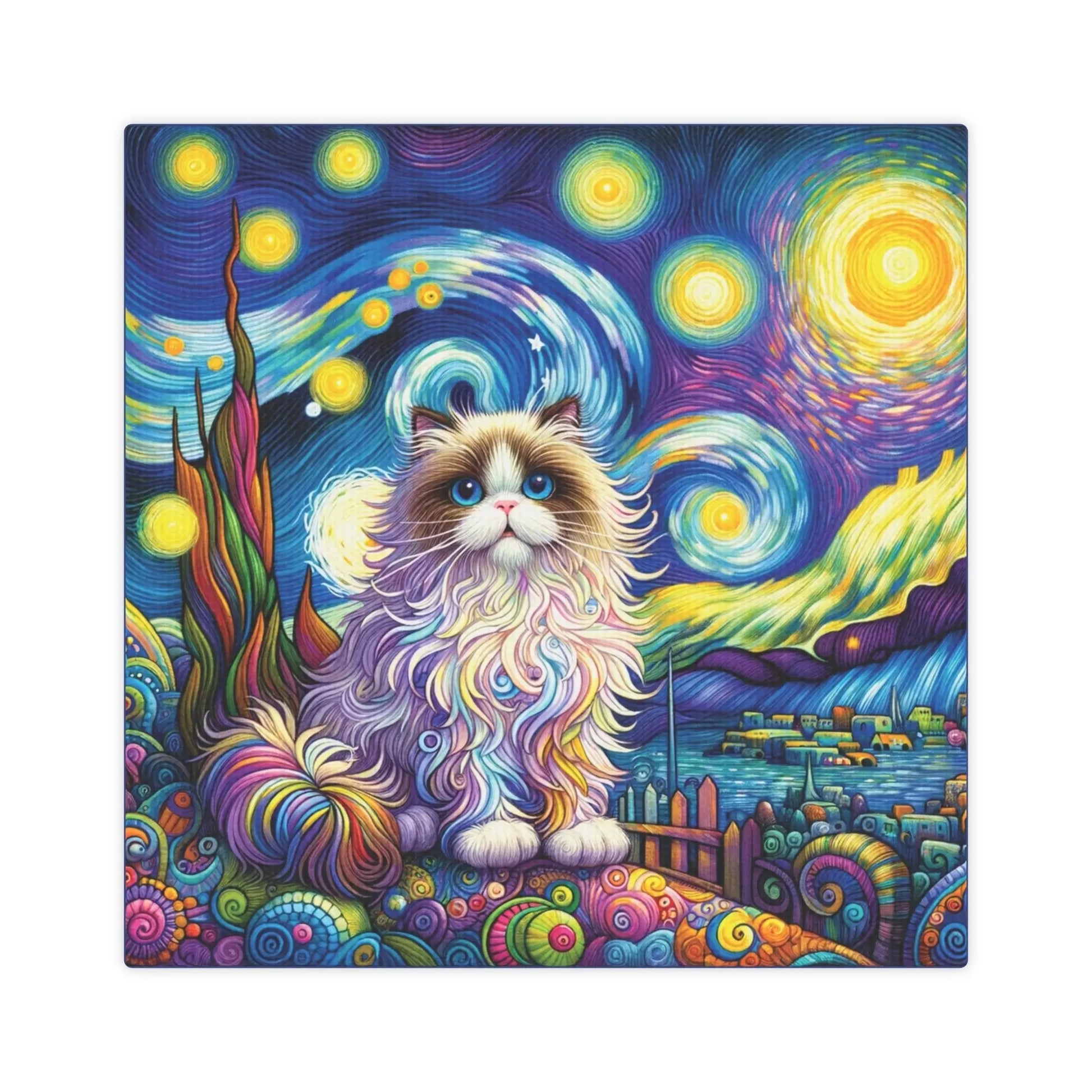 Starry Night Rag Doll Cat Lover - Wall Art Decor - Canvas