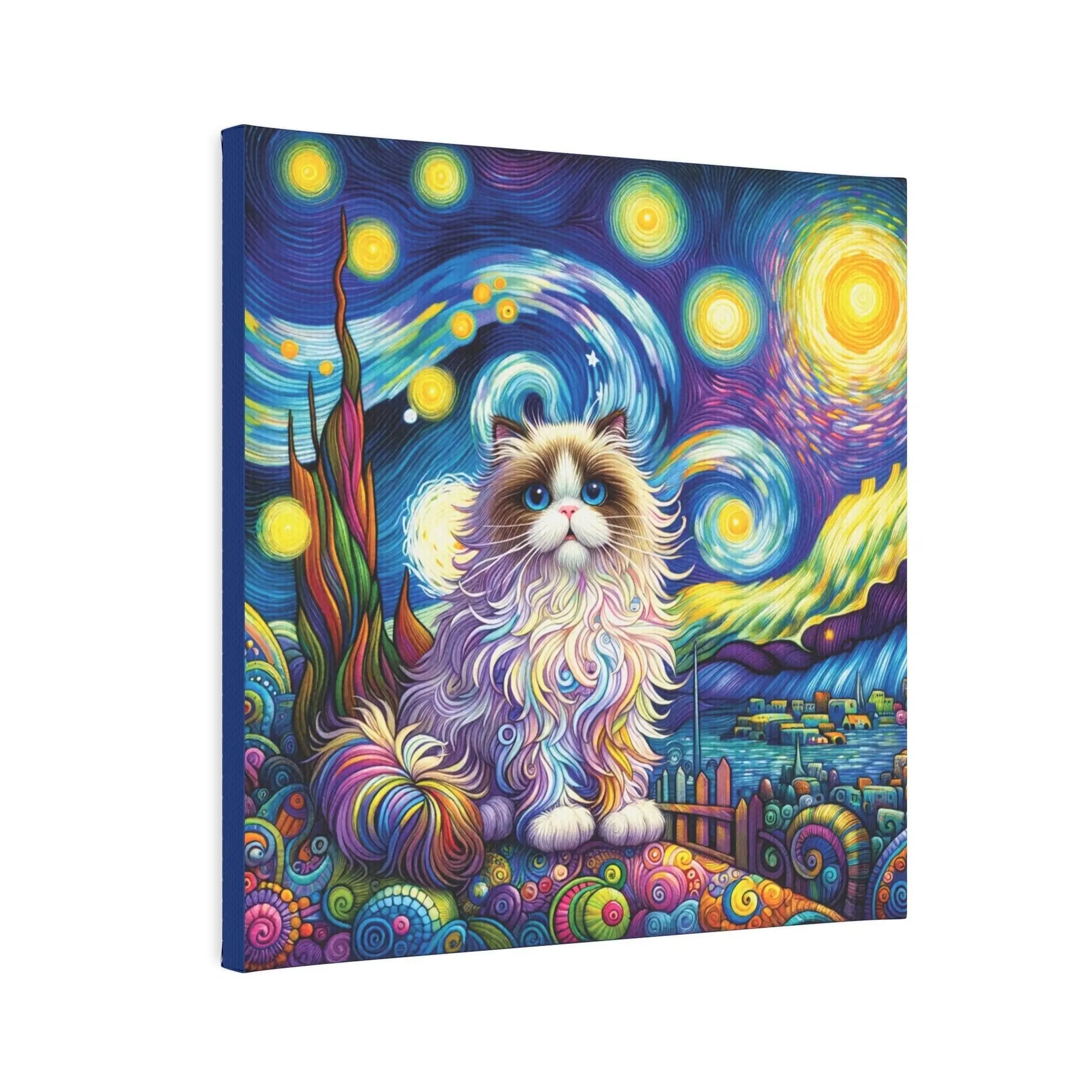 Starry Night Rag Doll Cat Lover - Wall Art Decor - Canvas