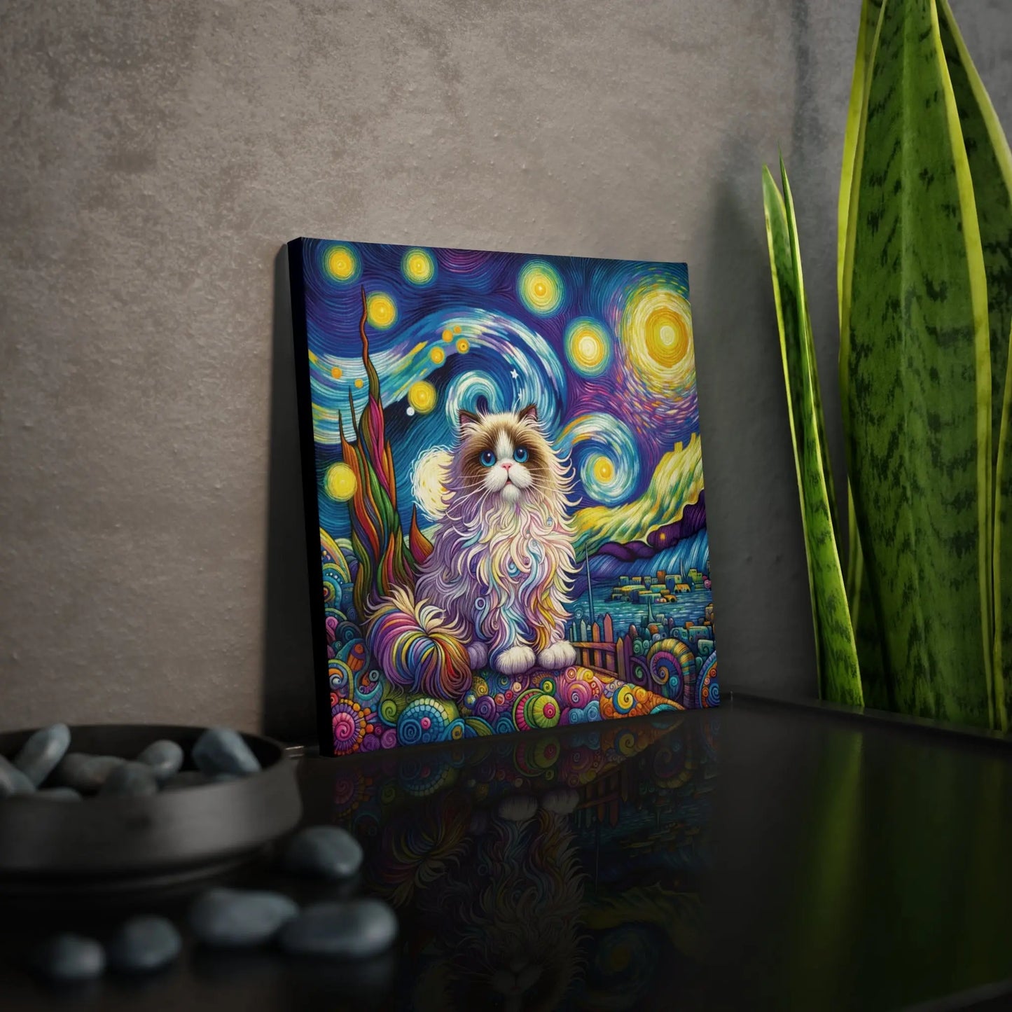 Starry Night Rag Doll Cat Lover - Wall Art Decor - Canvas