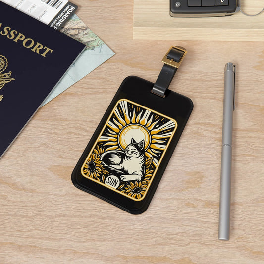 Sun Cat Tarot Graphic - Luggage Tag - Accessories