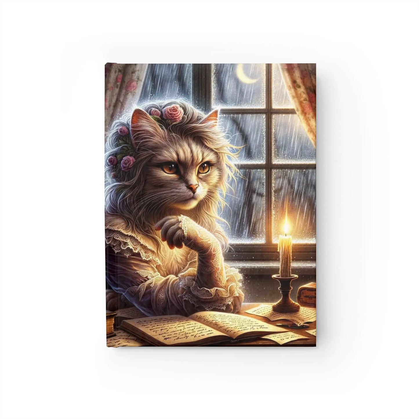 Tortured Cat Poet - Blank Journal - Hard Cover Notebook - Purple - Paper products