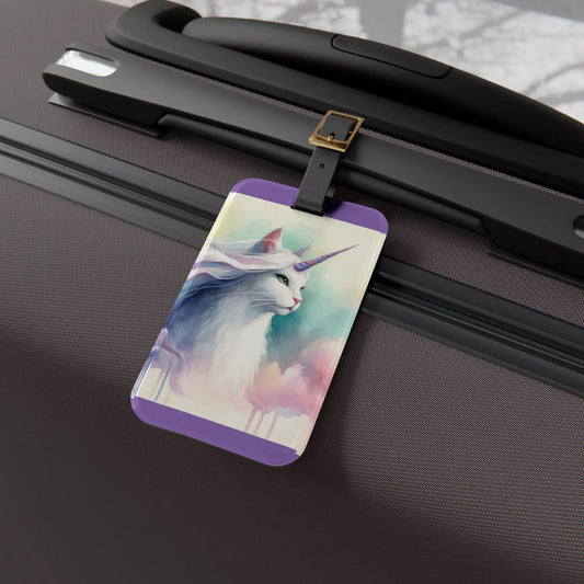 Watercolor - Cat Unicorn- Luggage Tag - Accessories