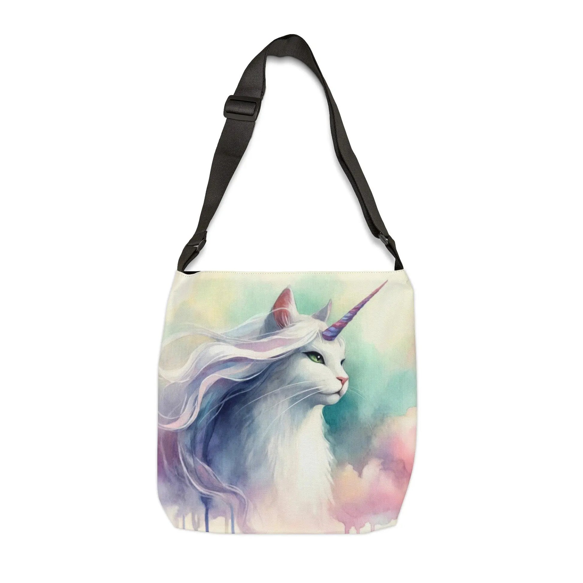 Watercolor Caticorn - Cat Unicorn - Adjustable Strap -Two Sizes - Tote Bag - Bags