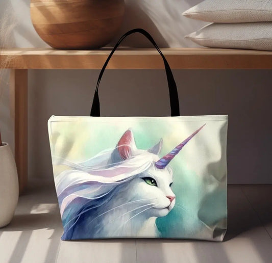 Watercolor Caticorn - Cat Unicorn - Weekender Tote Bag - Bags