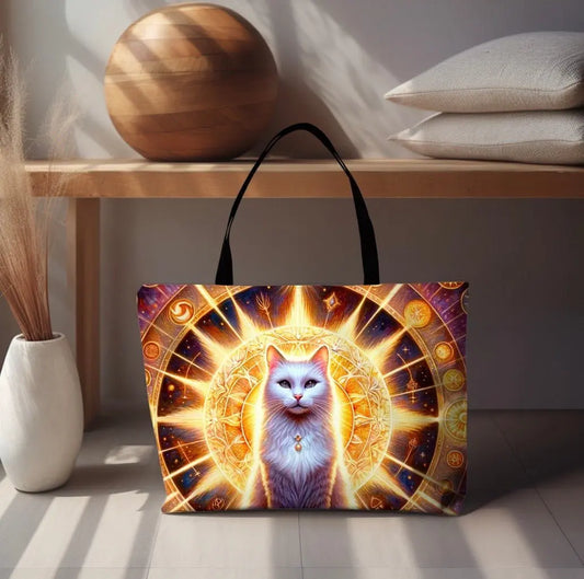 White Cat in Sunshine - Weekender Tote Bag - Bags